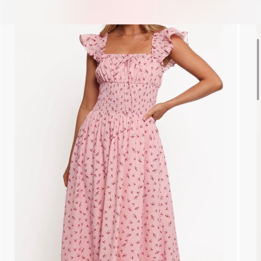 Petal and Pup Brontë Smocked Square-Neck Pink Floral Maxi Dress